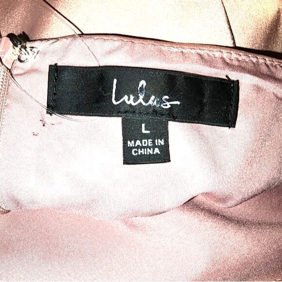 Lulus NWOT Meant to Be Together Dusty Pink Satin One-Shoulder Mini Dress Size L - Picture 9 of 12